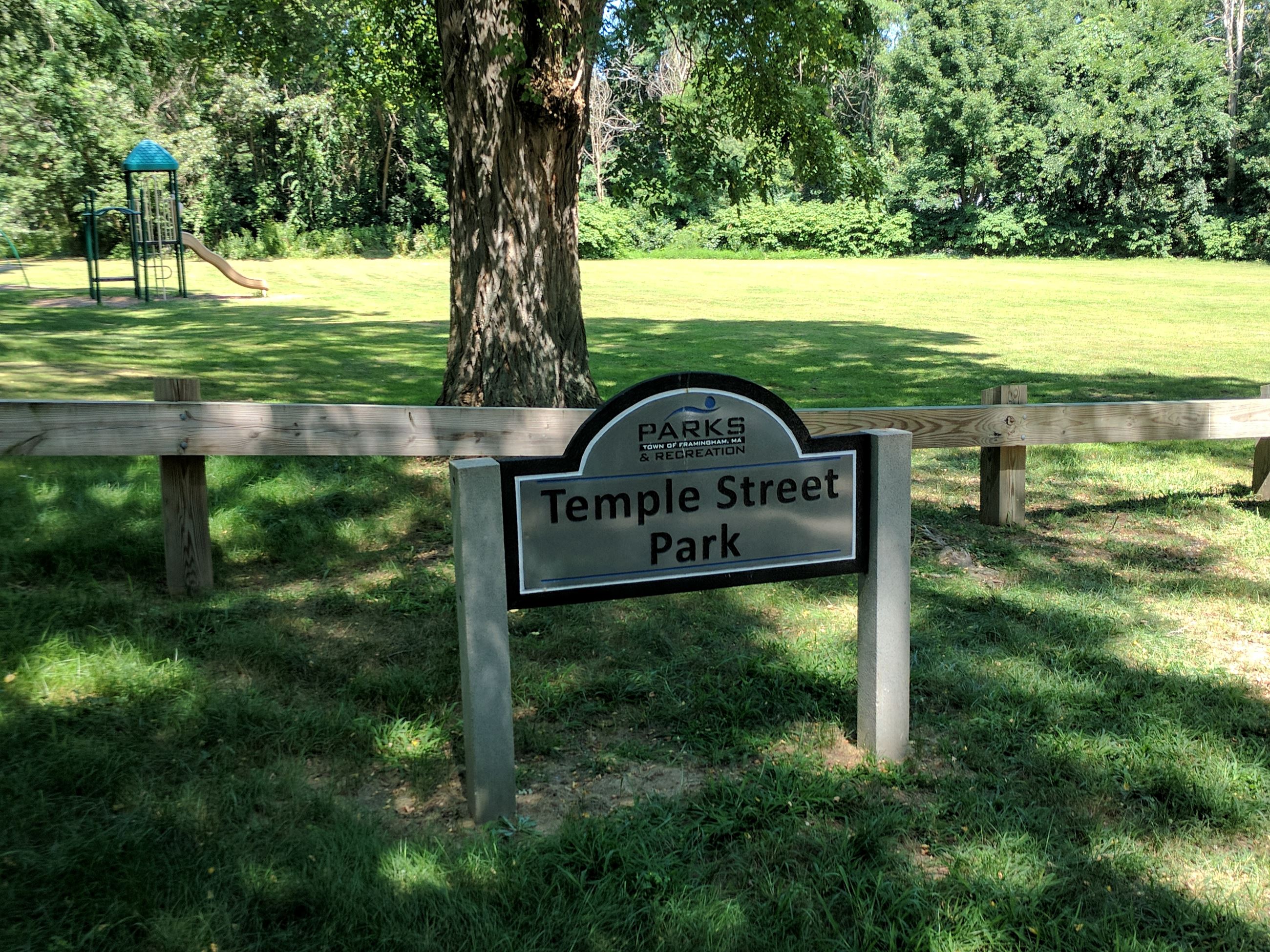 Temple Street Playground and Sign