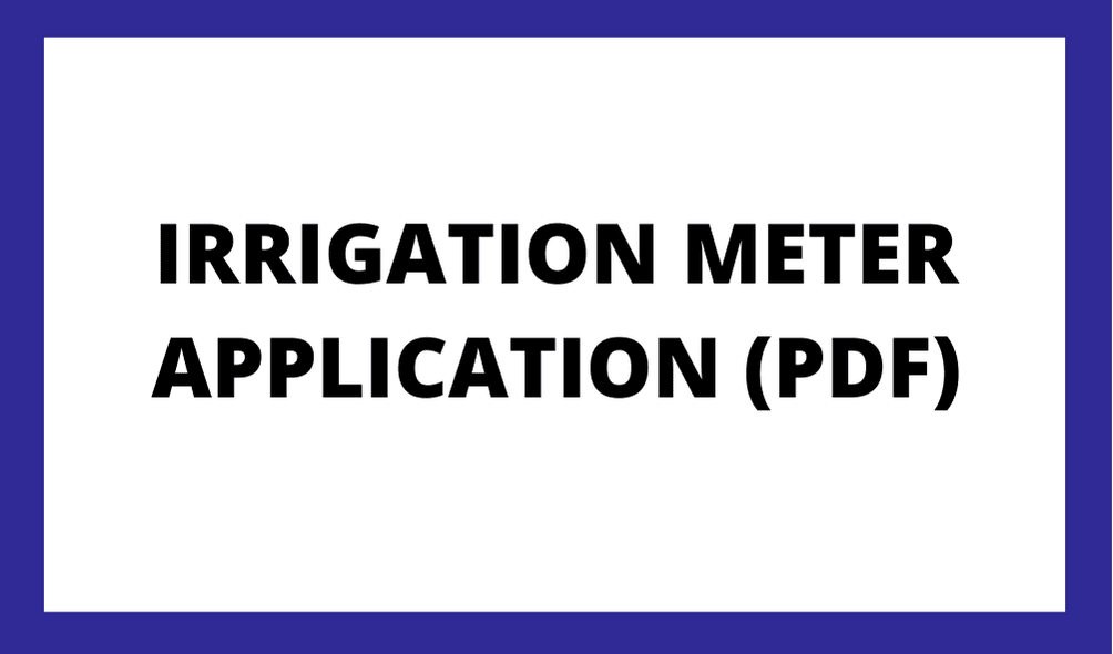 Image with a blue border. Text: Irrigation Meter Application (PDF)