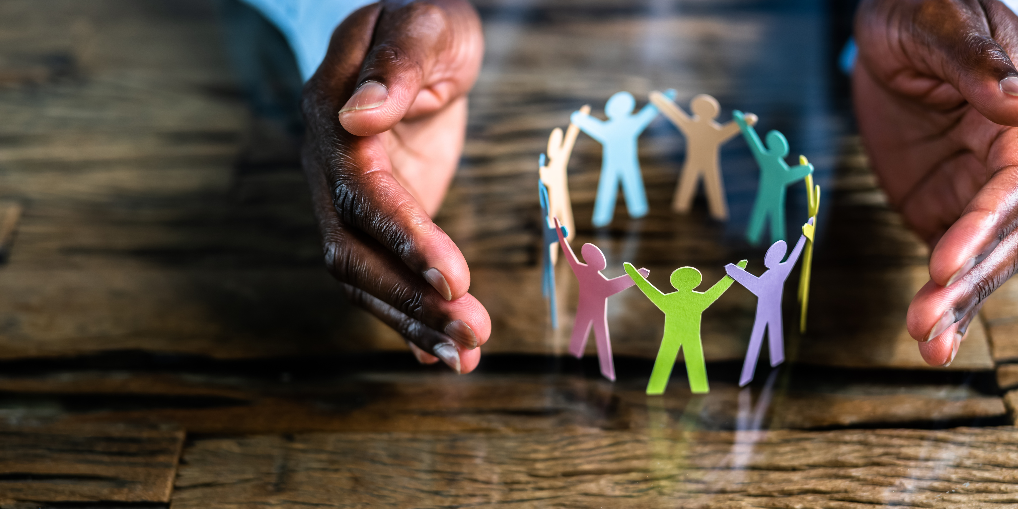 African Hands Safeguard Paper Shapes 