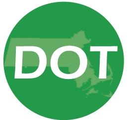 MassDOT logo in green with the letters DOT