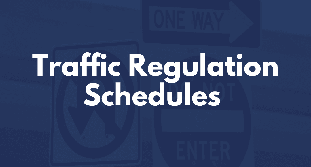 Traffic Regulations Schedule 