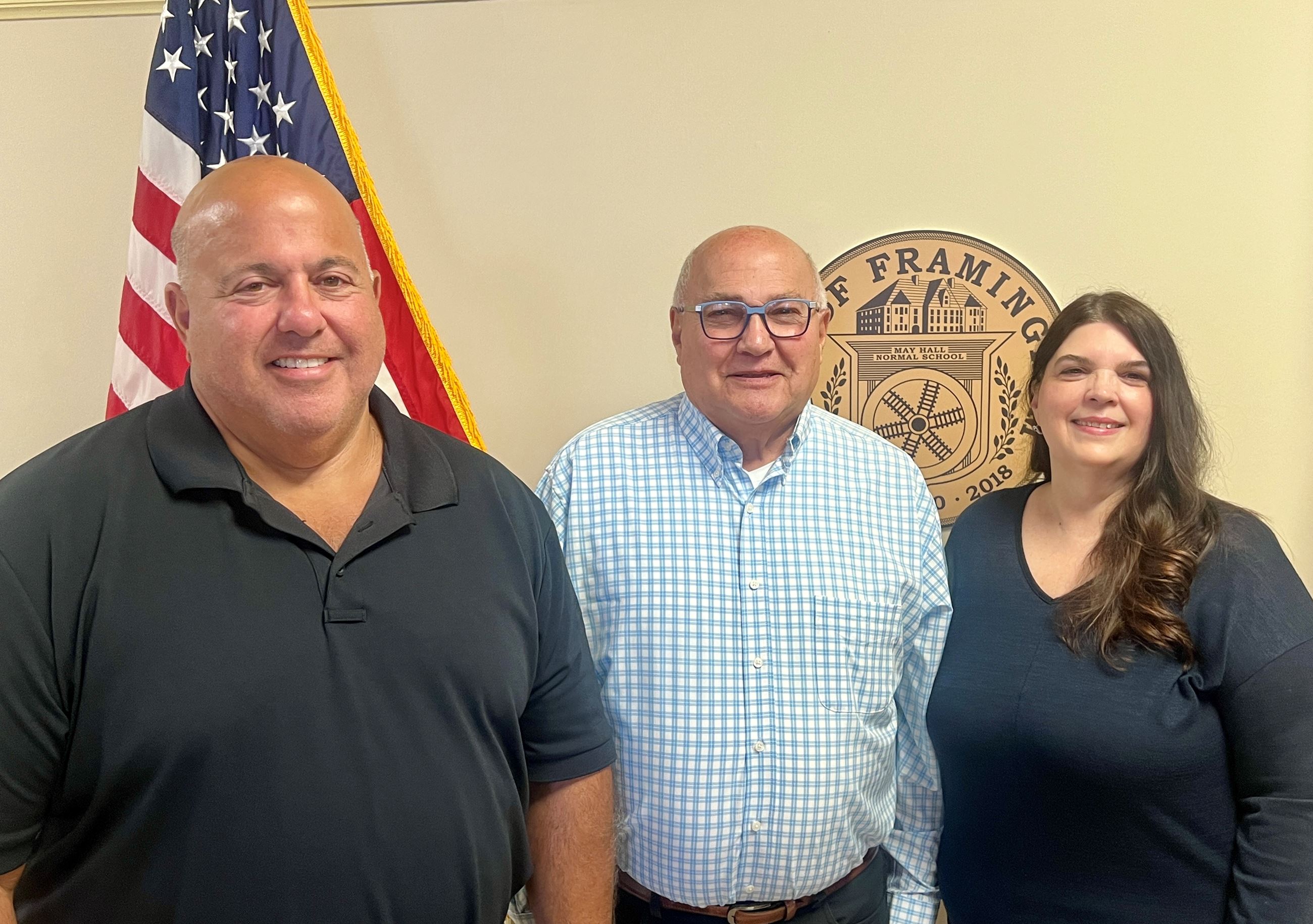 Photo of COO Michael Tusino, Mayor Charlie Sisitsky, and CFO Jennifer Pratt