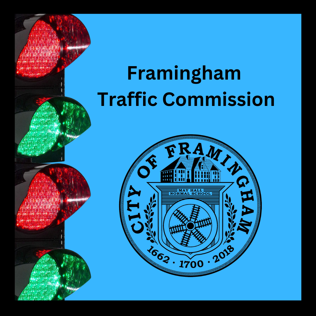 Framingham Traffic Commission 2024 with traffic lights and city seal