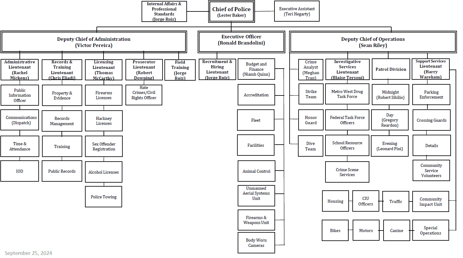 Organizatiomal Chart Police 