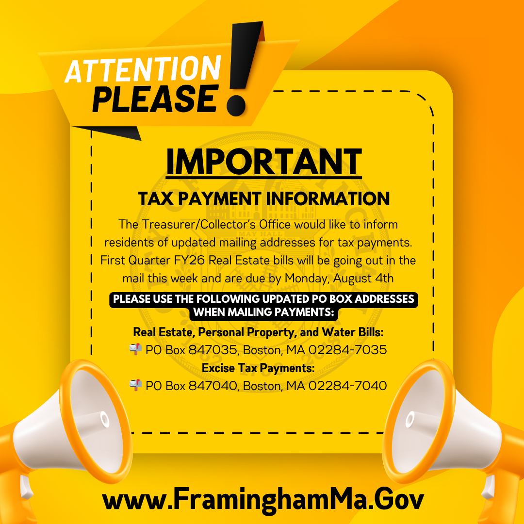 Tax bill PO Box changing in English - June 2025