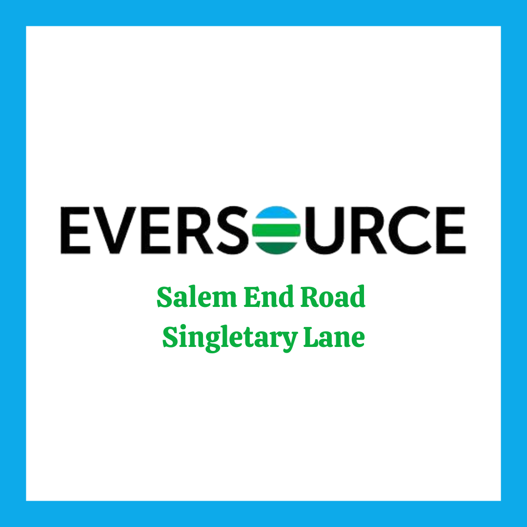 Eversource logo with words Salon End Road & Singletary lane