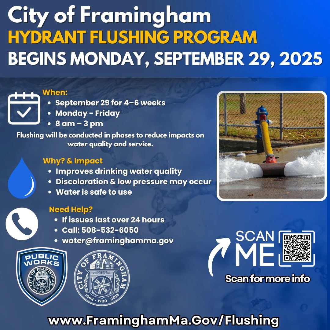 Hydrant flushings tarts Sept 29 with QR code to map