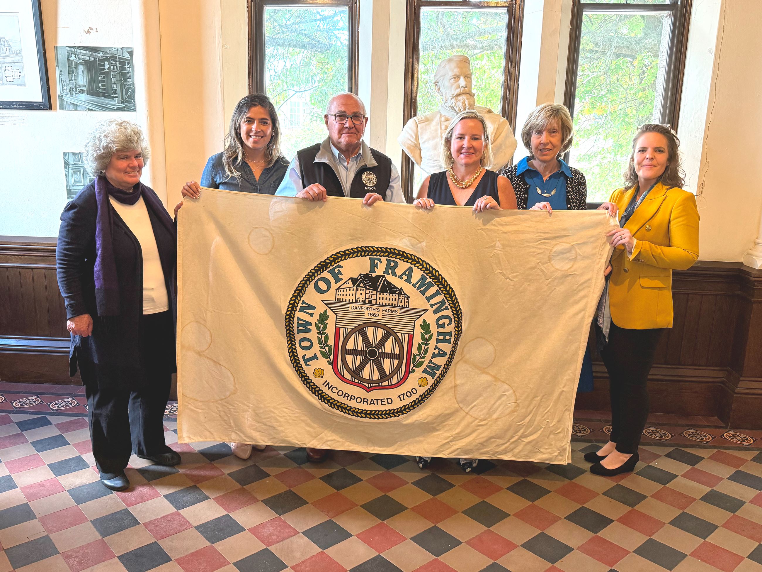 Town of Framingham Flag Flown at State House Donated to Framingham History Center
