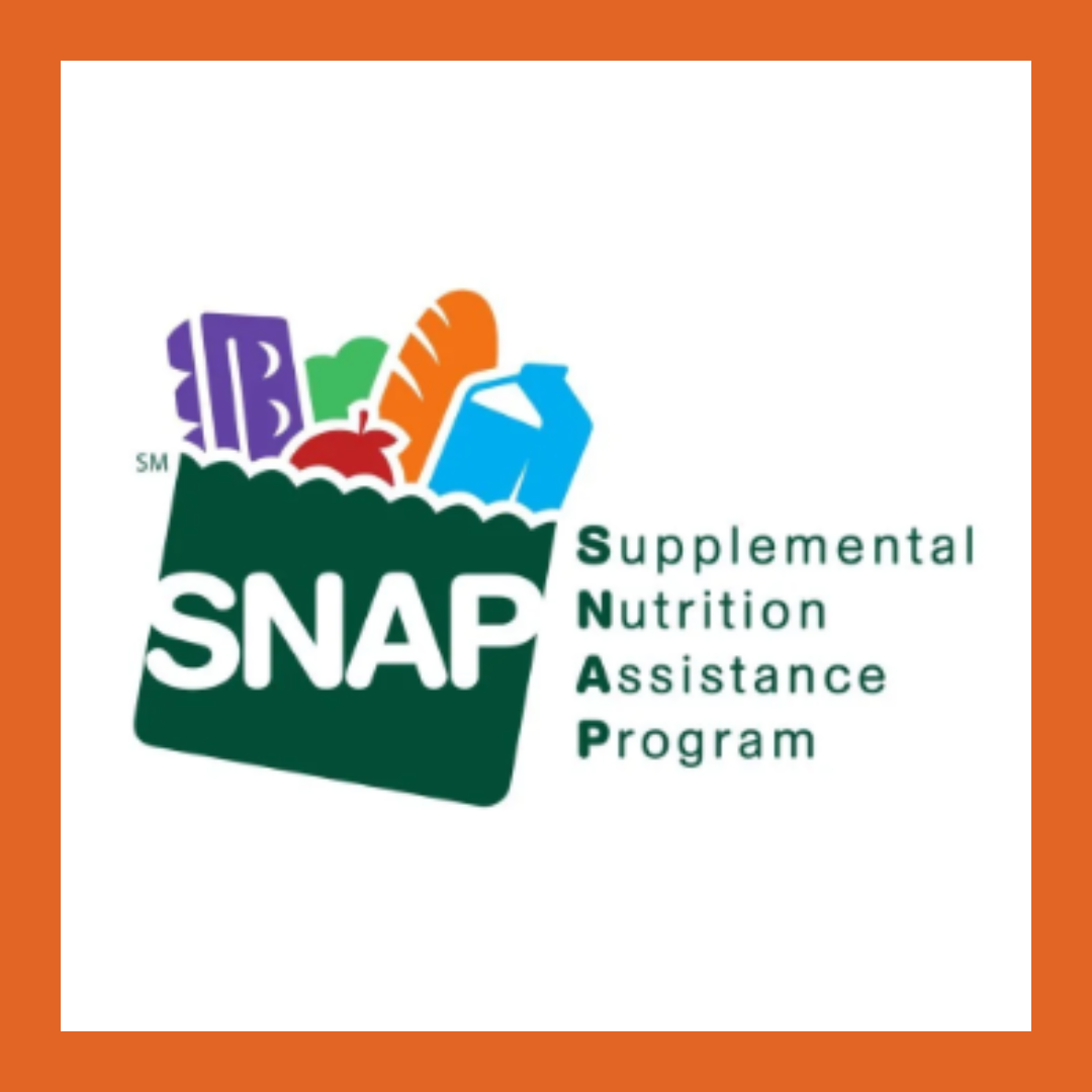 SNAP LOGO with an orange border