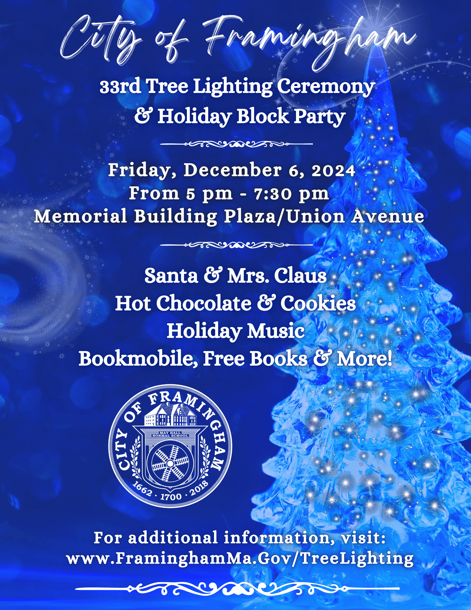 Tree Lighting Ceremony 2024 Flyer English