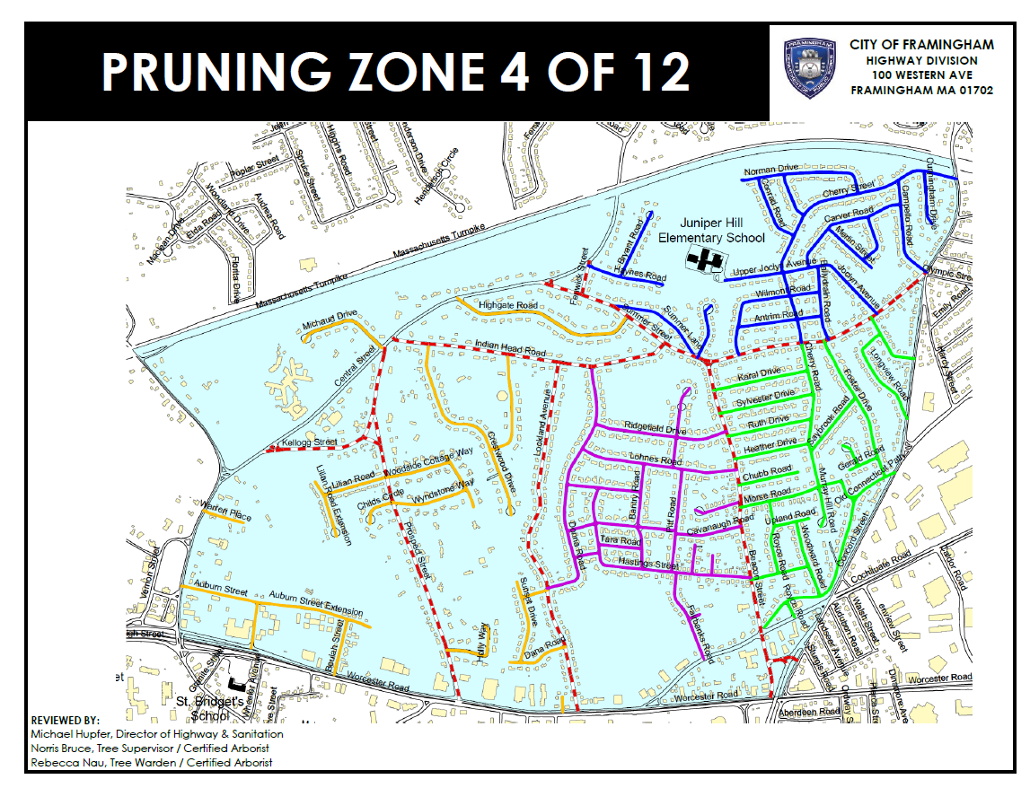 Map of Zone 4 of tree pruning in 2025