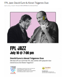 Framingham Public Library FPL Jazz Concerts 2025 Summer Series 1