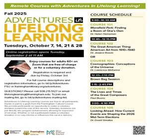 Framingham State University Adventures in Lifelong Learning
