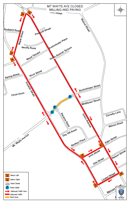 Mt Wayte Avenue detour - September 9, 2025