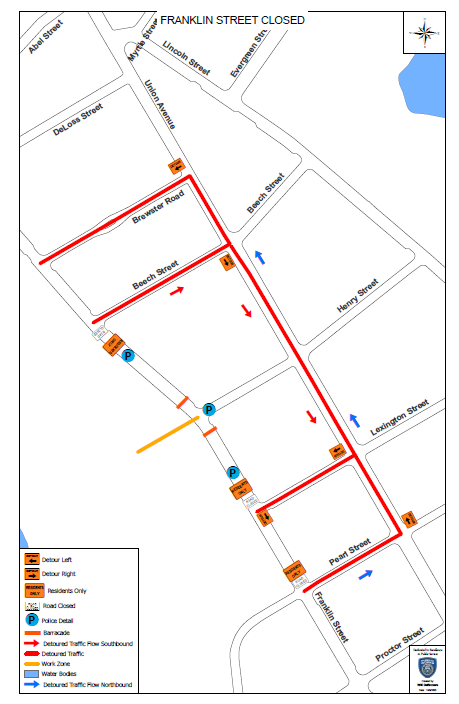 Henry Street Ext detour map - Phase 2 - impact Franklin Street 2025