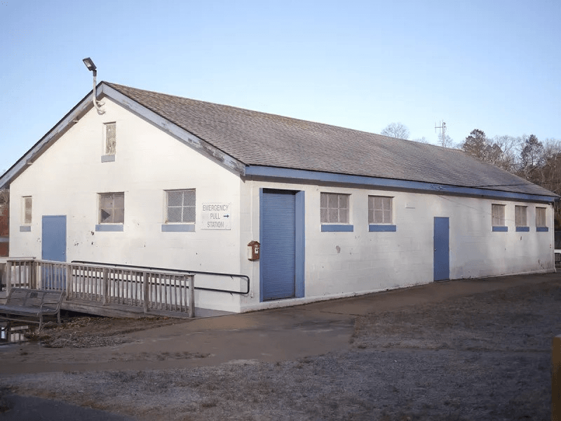 Learned Pond Beach Mural Bathhouse Before